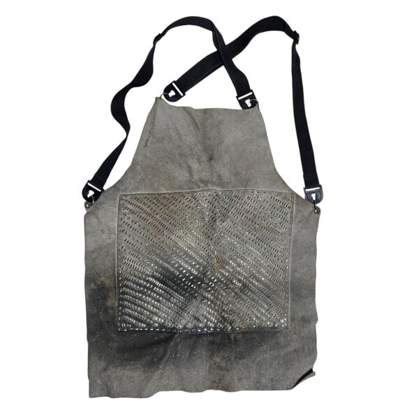 Safety Apron Suede Leather Metal Welding Butcher Shop Vintage - Picture 2 of 16